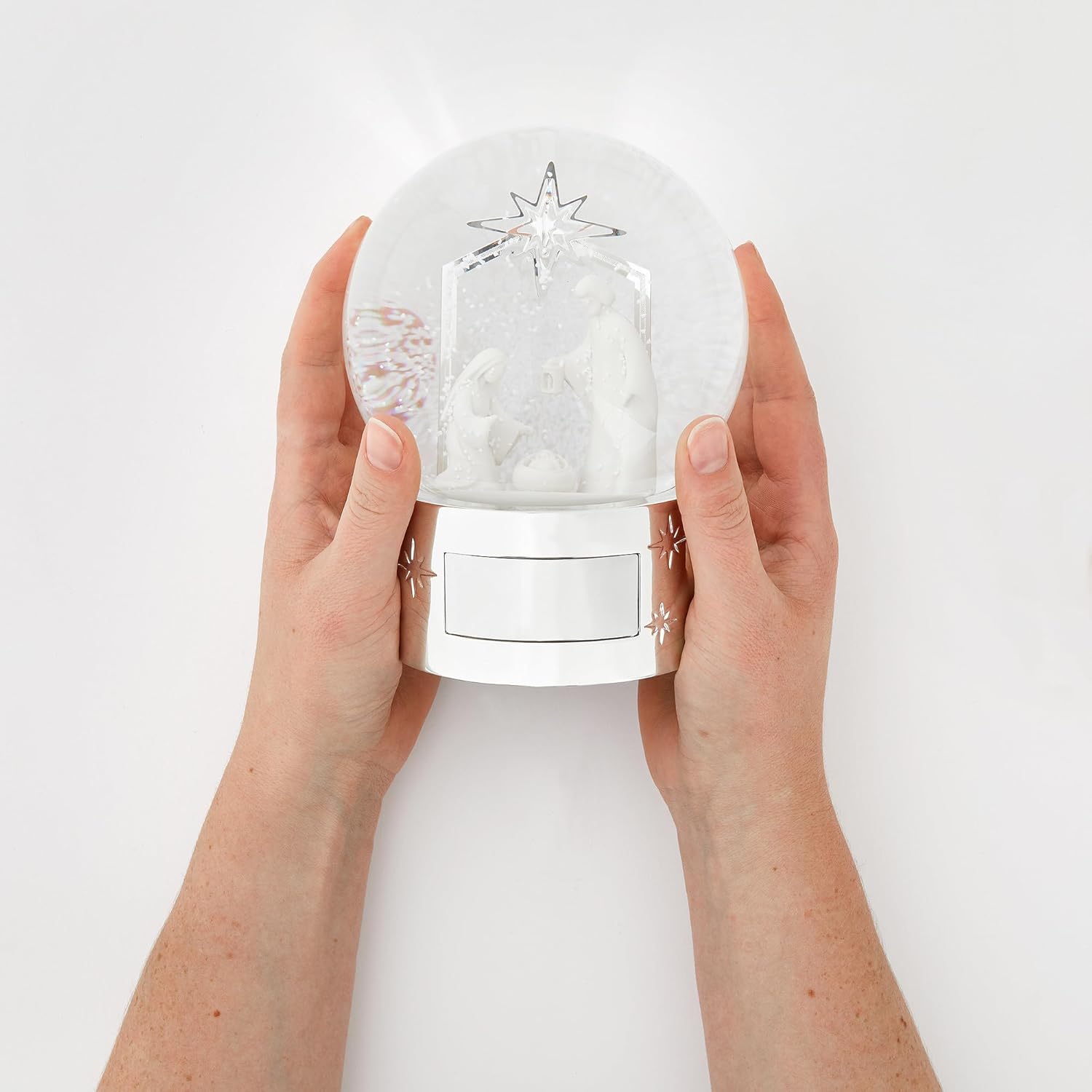 Things Remembered Engraved Nativity Musical Snow Globe (Free Customization), Plays Silent Night Music