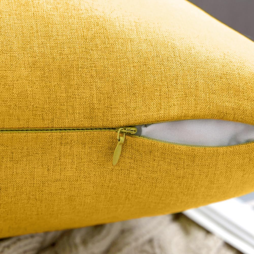  Decorative Outdoor Pillow Covers Waterproof 18x18 Mustard Yellow thumbnail