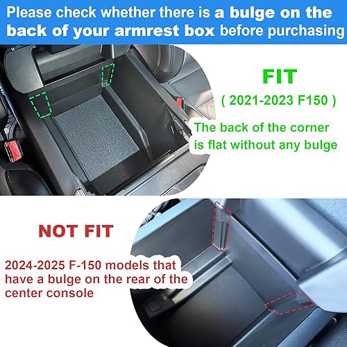 Miniatura 2 de PIMCAR Organizador de consola central para Ford F150 2021 2022 2023, F150 Lightning 2022 2023, caja de almacenamiento para reposabrazos de plástico