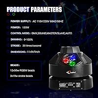 Vista 2 de Dreamland Luz de haz de cabeza móvil LED RGBW Rotación Cabeza móvil Disco Luz DJ Luces DMX 512 con sonido activado para iluminación de escenario
