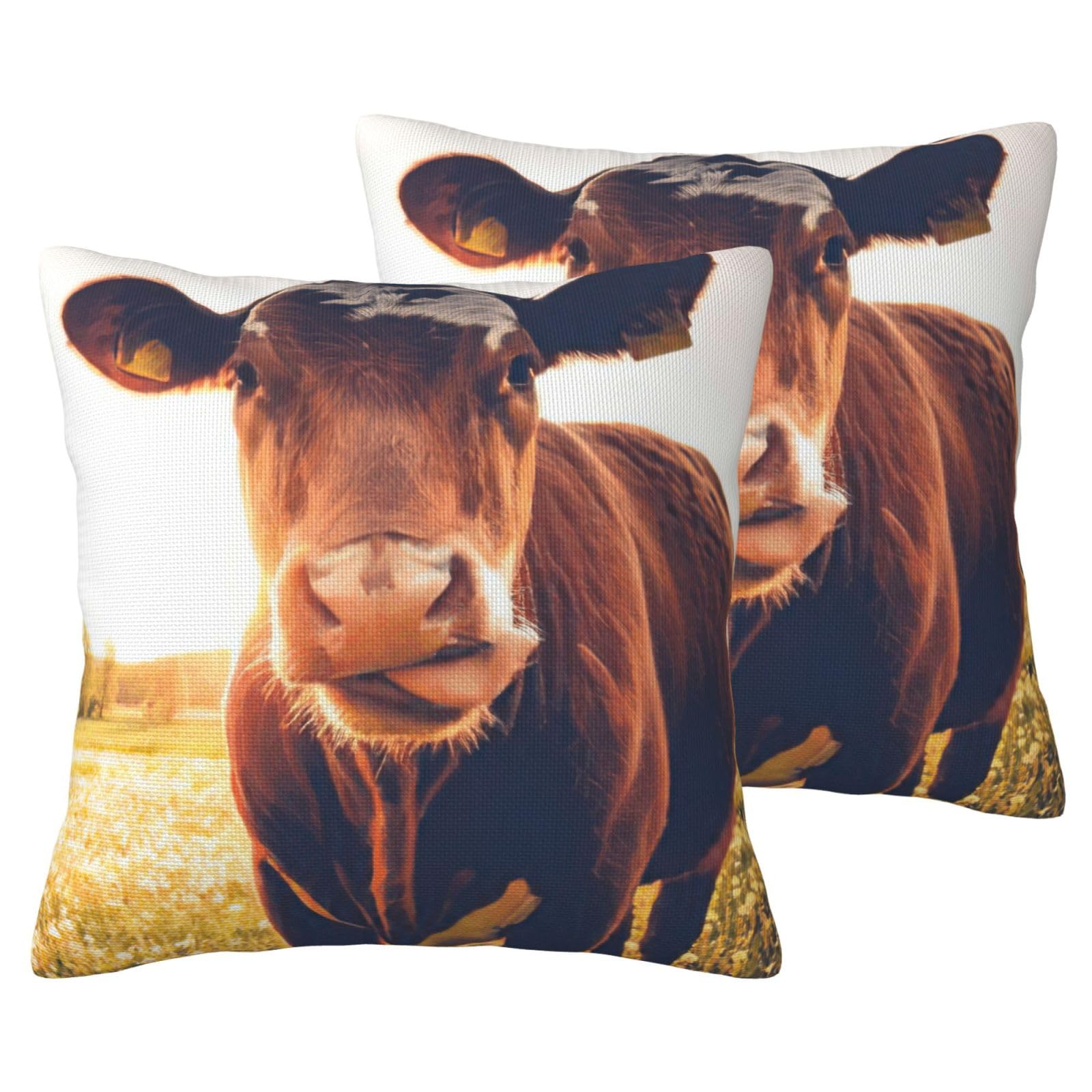 Housses de coussin imitation vache en lin (lot de 2) pour relooker votre canape