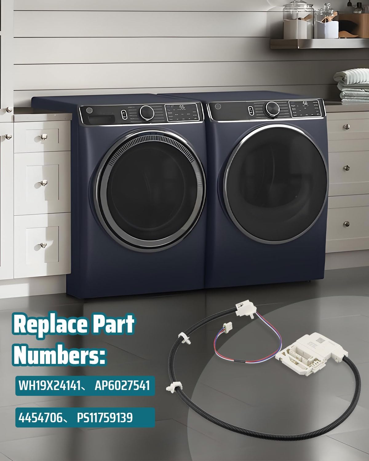 WH19X24141 Lid Lock Wiring Harness Fit for GE/Hotpoint/RCA/Sears Replace AP6027541 4454706 PS11759139