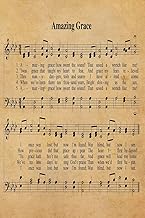 Amazing Grace Hymn Journal: 6x9 Hymnal Sheet Music Notebook With 120 Blank Lined Pages, Christian Song Lyric Gift Book, Gift For Elderly To Write In, Rustic Inspirational Diary