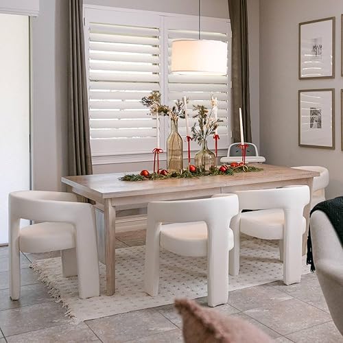Miniatura 2 de VESCASA Silla de comedor de piel sintética con respaldo abierto, sillón lateral tapizado moderno con 3 patas para cocina, comedor, sala de estar, 1