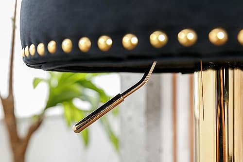 Miniatura 7 de Taburetes de bar giratorios modernos, taburetes de bar ajustables de altura de mostrador dorados con respaldo, sillas de bar tapizadas de terciopelo
