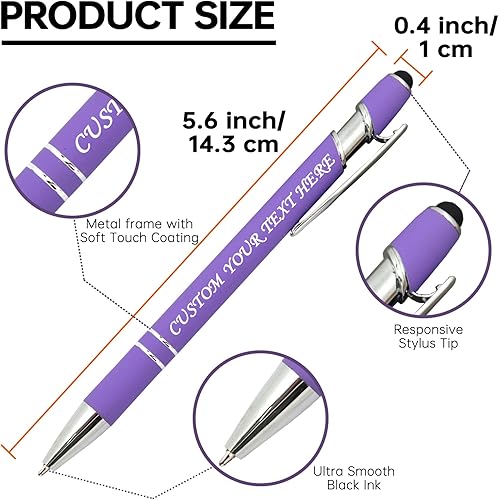 Miniatura 2 de 10 bolígrafos personalizados a granel, bolígrafo personalizado, bolígrafo grabado con nombre, logotipo, lápiz capacitivo para pantallas táctiles, a