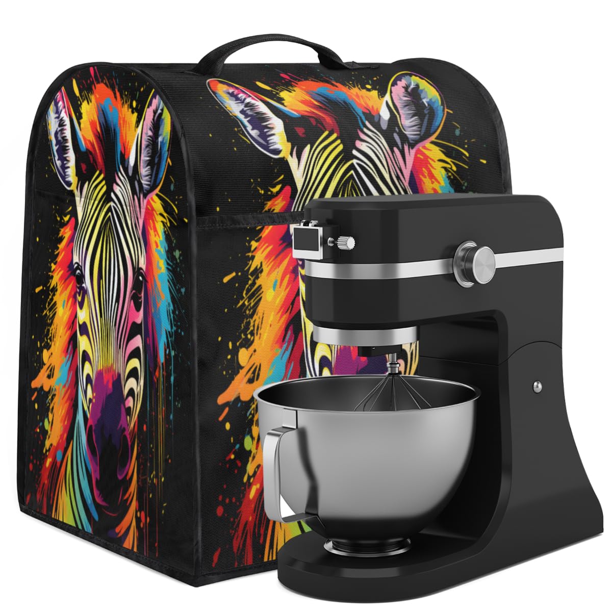 Coffee Maker Cover Zebra Kitchen Appliance Covers Small Appliance Covers Blender Cover Juicer Cover Dust Covers for Kitchen Appliances with Top Handle and Pockets,Washable,C489