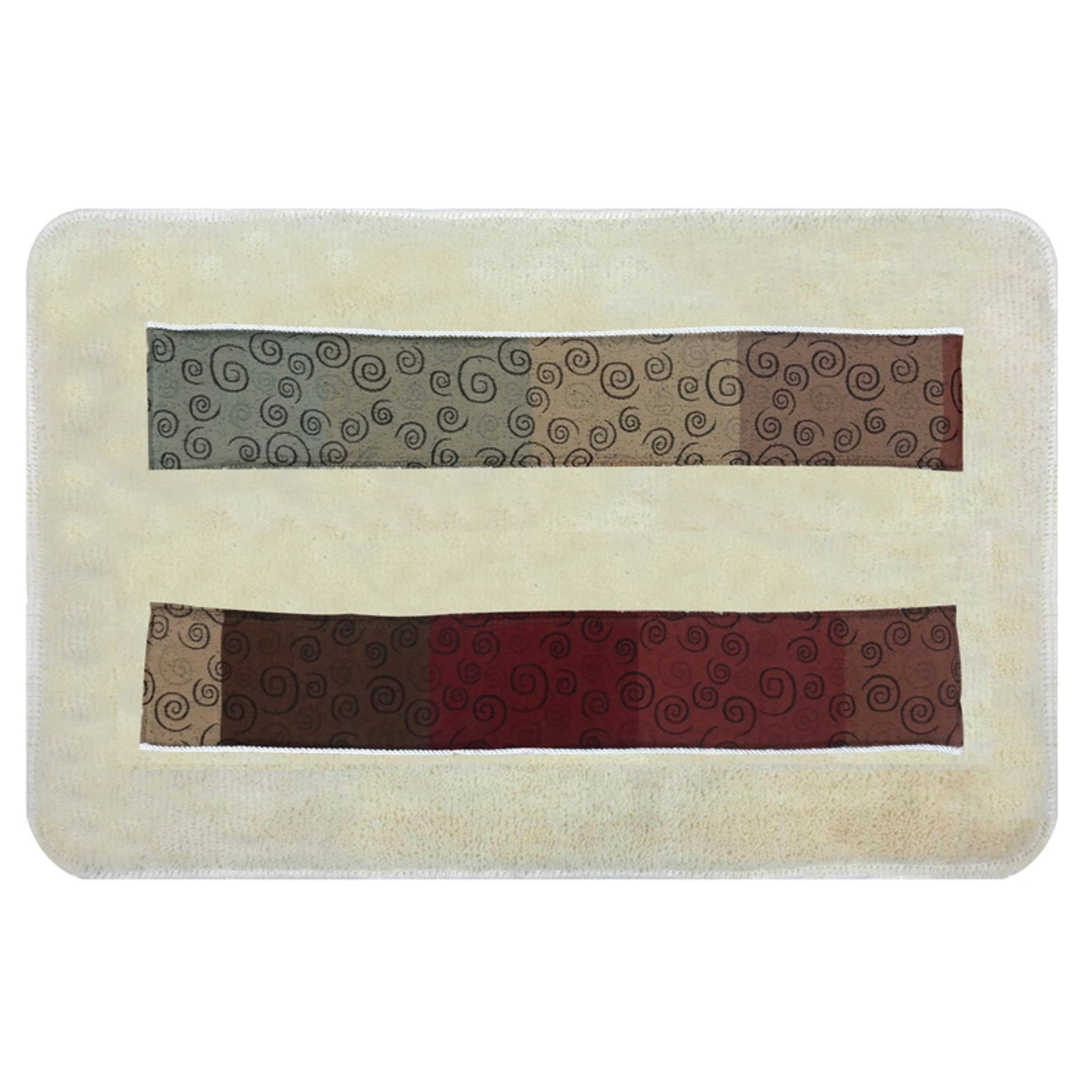 Popular Home The Miramar Collection Banded Bath Rug, 21 by 12 by 1", Multicolor