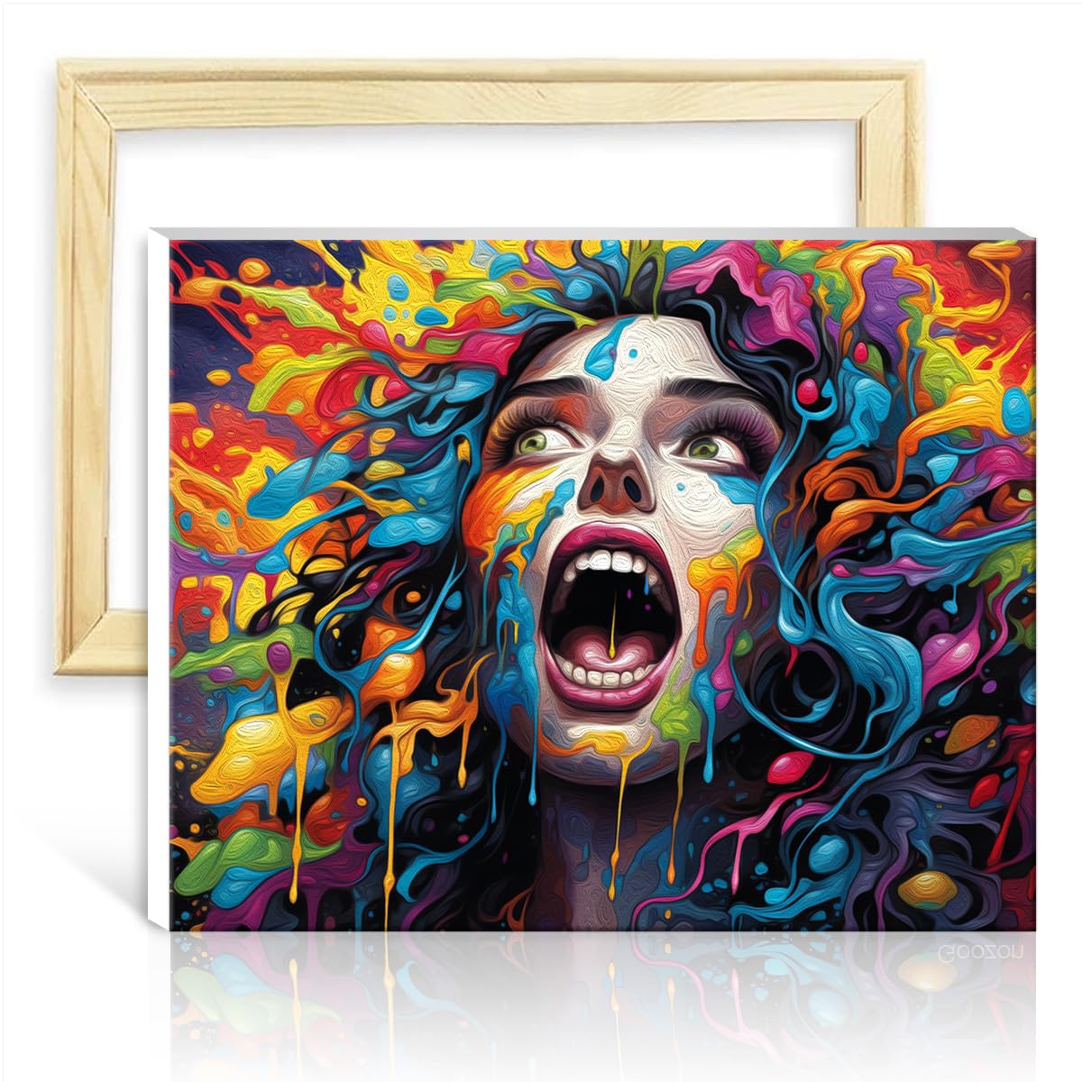 TANGFEIY On Canvas Painting by Numbers Color Painting DIY Oil Painting Kits on Canvas with Brushes and Acrylic Pigment on Canvas Artwork Adult Paint DIY Frame(40x50cm)