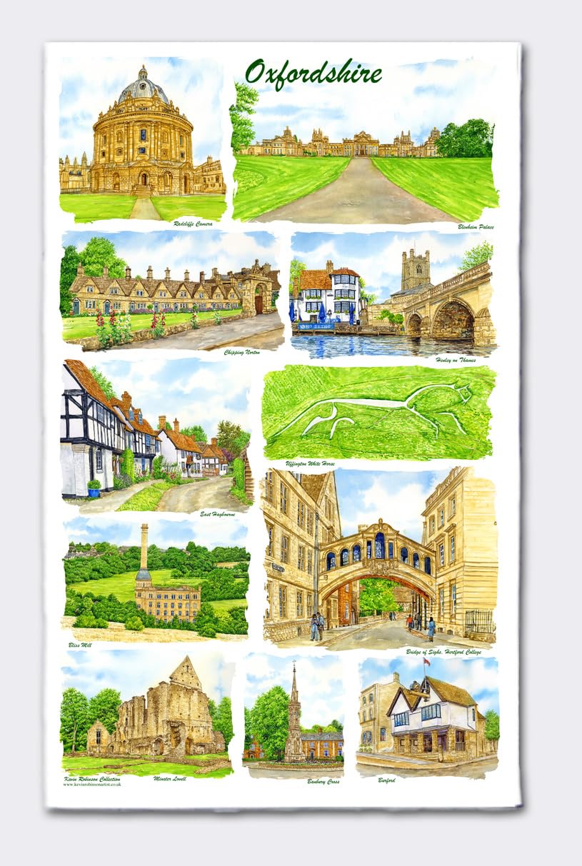 Kevin Robinson Collection Oxfordshire Tea Towel