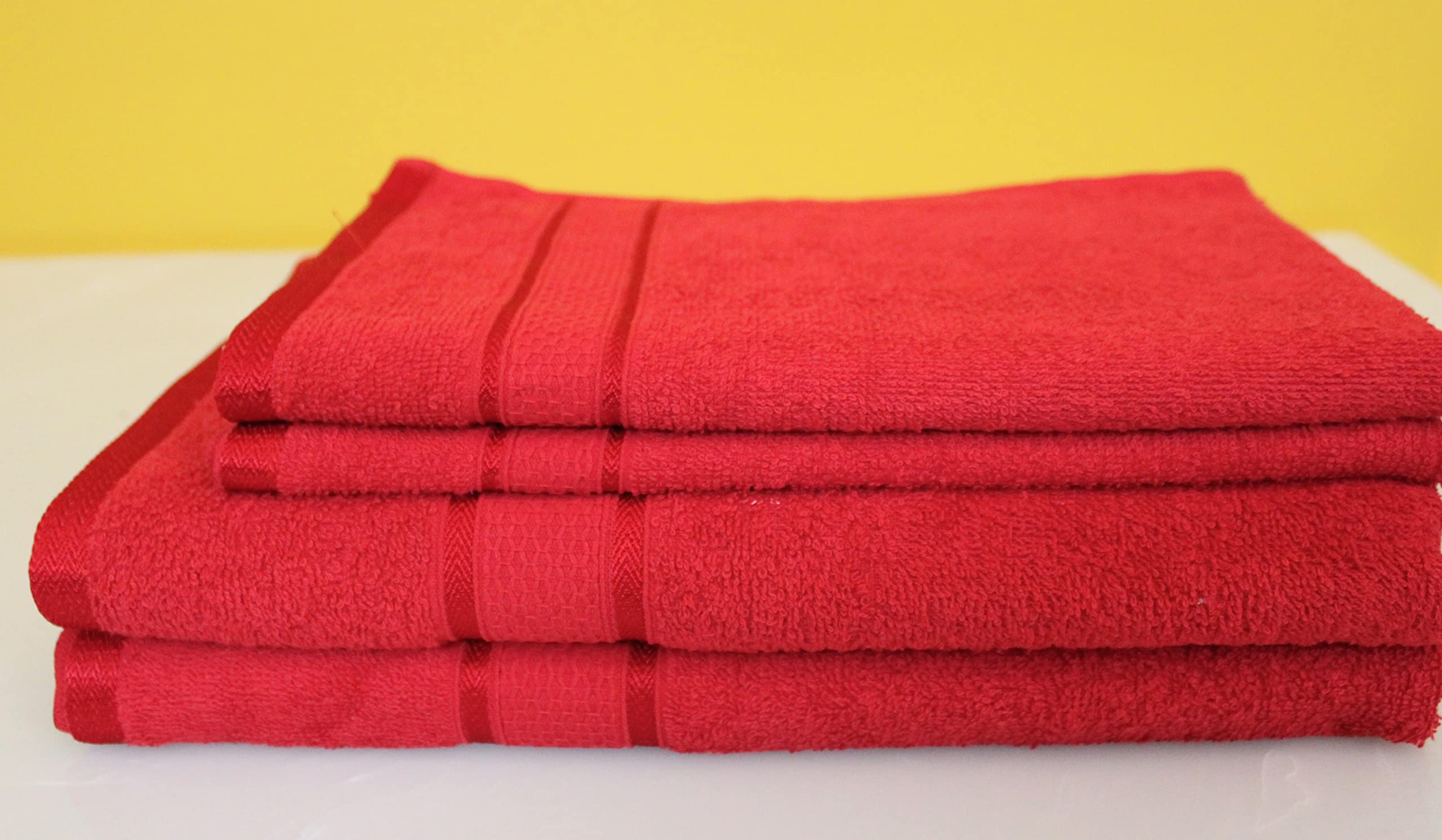Frestol Terry - 2 Bath Towel + 2 Hand Towel (Red)