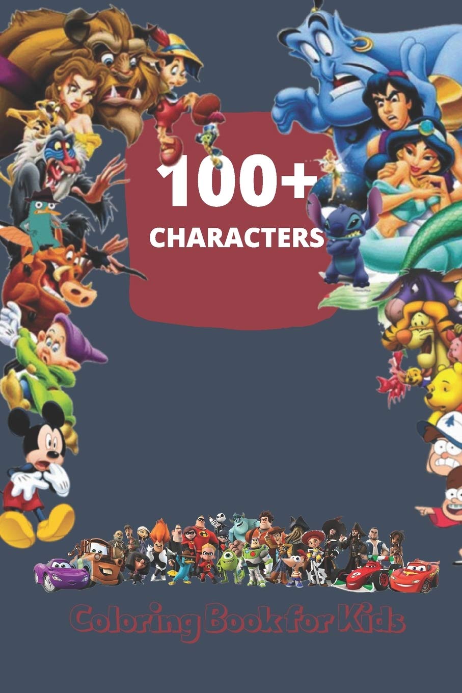 100+ CHARACTERS: Jumbo Coloring Book for Kids (high quality)