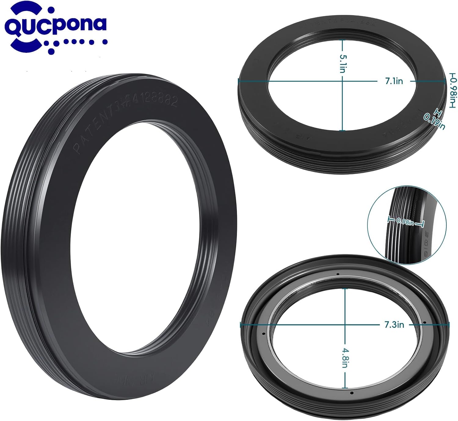 2 Pack of QUCpona High Performance Wheel Seal Drive (Replaces Stemco 393-0173) Replacement for Freightliner Kenworth Peterbilt Navistar Volvo Trucks (2 x TR0173C)