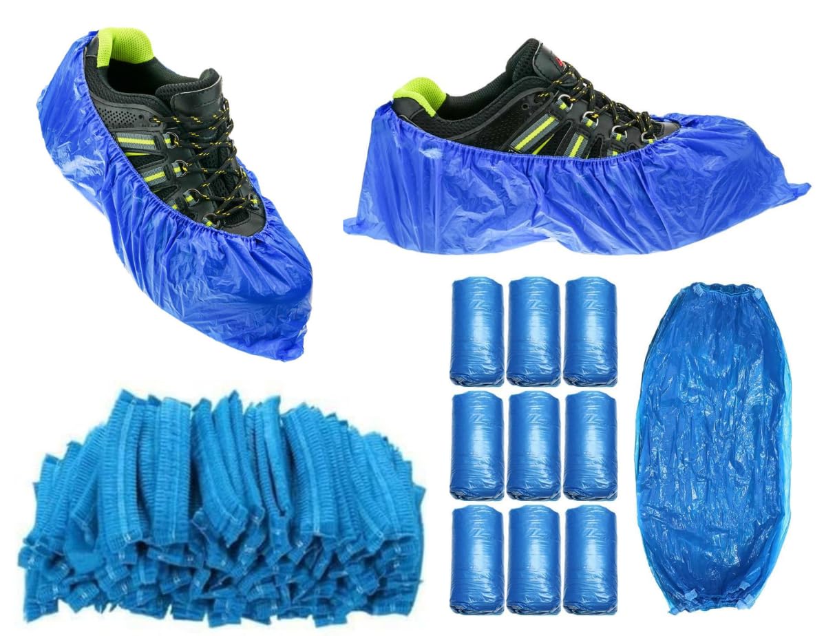 Hot Bargains Unisex Blue 100 X Disposable Hair Nets + 100 X Shoe Covers + 100 Arm Sleeves Combo Pack Non Woven Surgical Caps 21 Inch Shoe Covers And Arm Covers