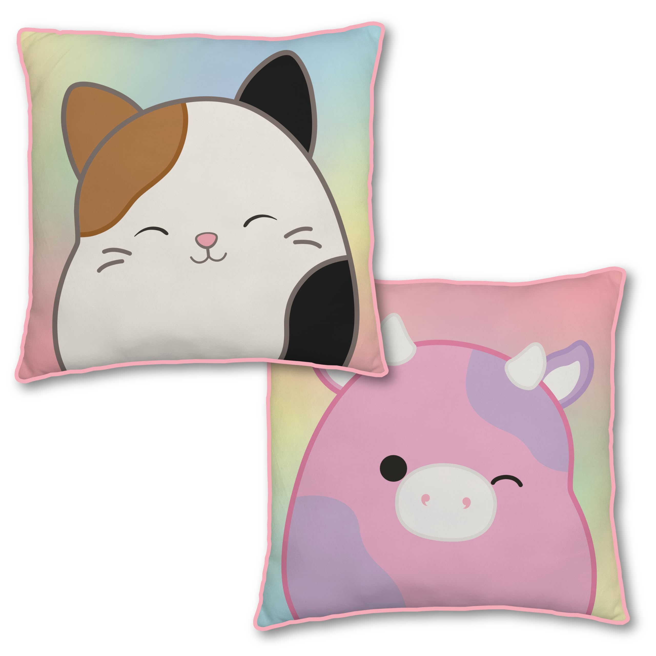 Squishmallows Official Meow Moo Design Square Cushion, Super Soft Reversible 2 Sided, Perfect For Any Bedroom, Sofa or on the Bed 40cm x 40cm โ image 1