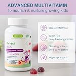 Igennus Methylated Gummy multivitamine pour enfants, Vitamines sans sucre pour enfants B12 & Vitamine D, Saveur de baies naturelles, Vegan, Âge 4+, 90 Gummies, fabriquées au Canada