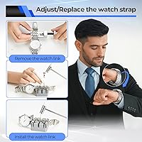 Vista 4 de Ohuhu - Kit de reparación de reloj, 192 piezas mejoradas de alta resistencia para extracción de eslabones de reloj, kit de herramientas de repuesto