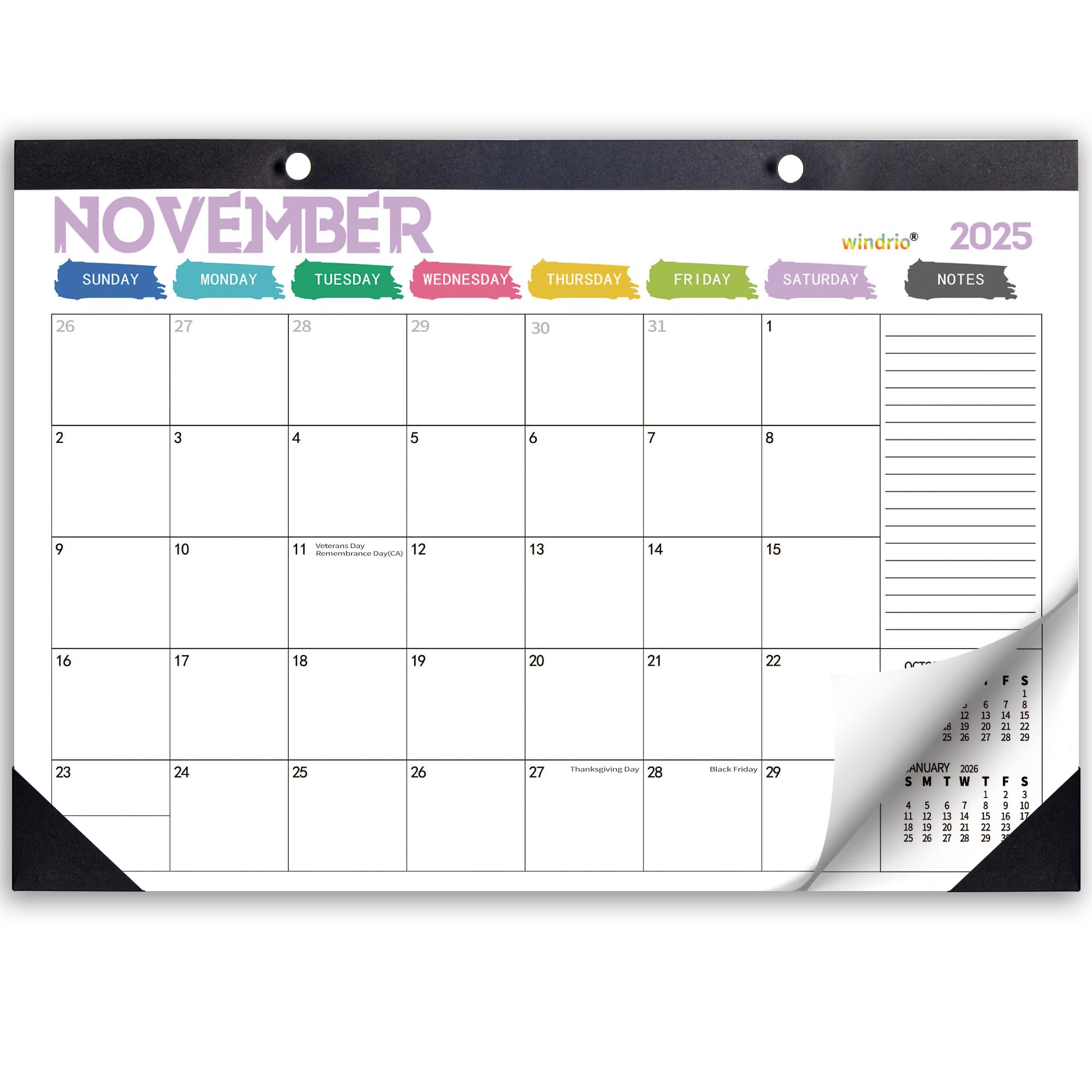 Desk Calendar 2026 Wall Calendars, November 2025 - December 2026 Monthly Planner Paper Office Desktop 17"X 12", Months Planning and Organizing Home, School, Office, Holiday, Vacation