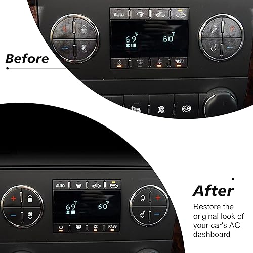 Miniatura 5 de Botón de control de volumen de radio trasera con bandera estadounidense con calcomanías de botón de CA para salpicadero, kit de reparación para