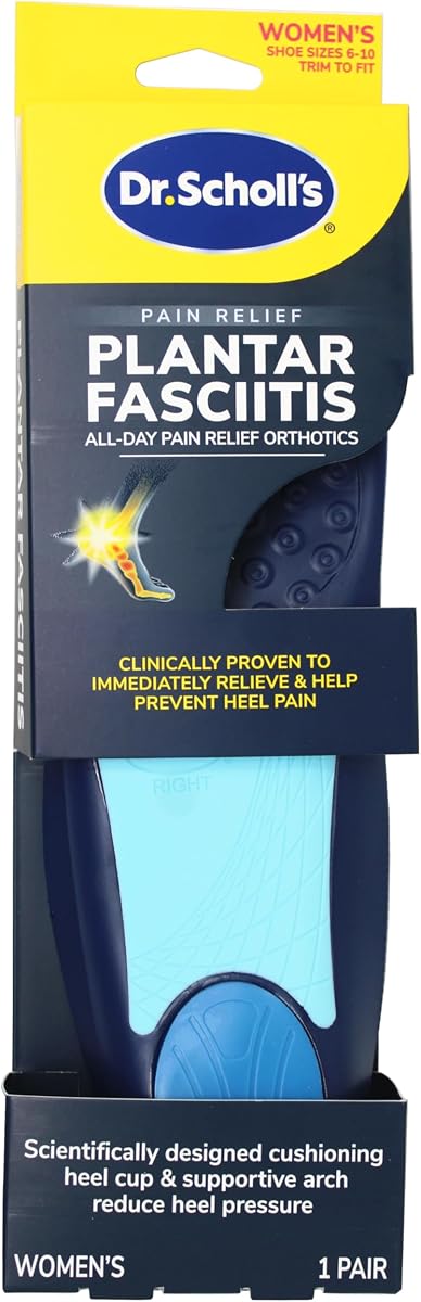 Dr. Scholl's Plantar Fasciitis Pain Relief Orthotics Clinically Proven Relief and Prevention of Plantar Fasciitis Pain for, Standart, Standard, Fit: Women's Size 6-10, Standard, 1 Pair (Pack of 12)