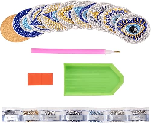 Miniatura 9 de 8 posavasos con pintura de diamante para amantes de los perros, resina 5D, alfombrilla de arte de diamante con soporte para perros, patrón de