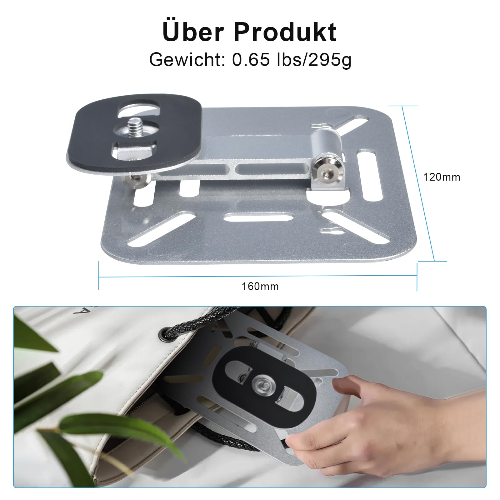 Salange Support de Support de projecteur Bureau,Mini projecteur,Rotatif à 360° avec des Projections d'interface à vis de 1/4 de Pouce (6mm),pour la Plupart des projecteurs,Argent