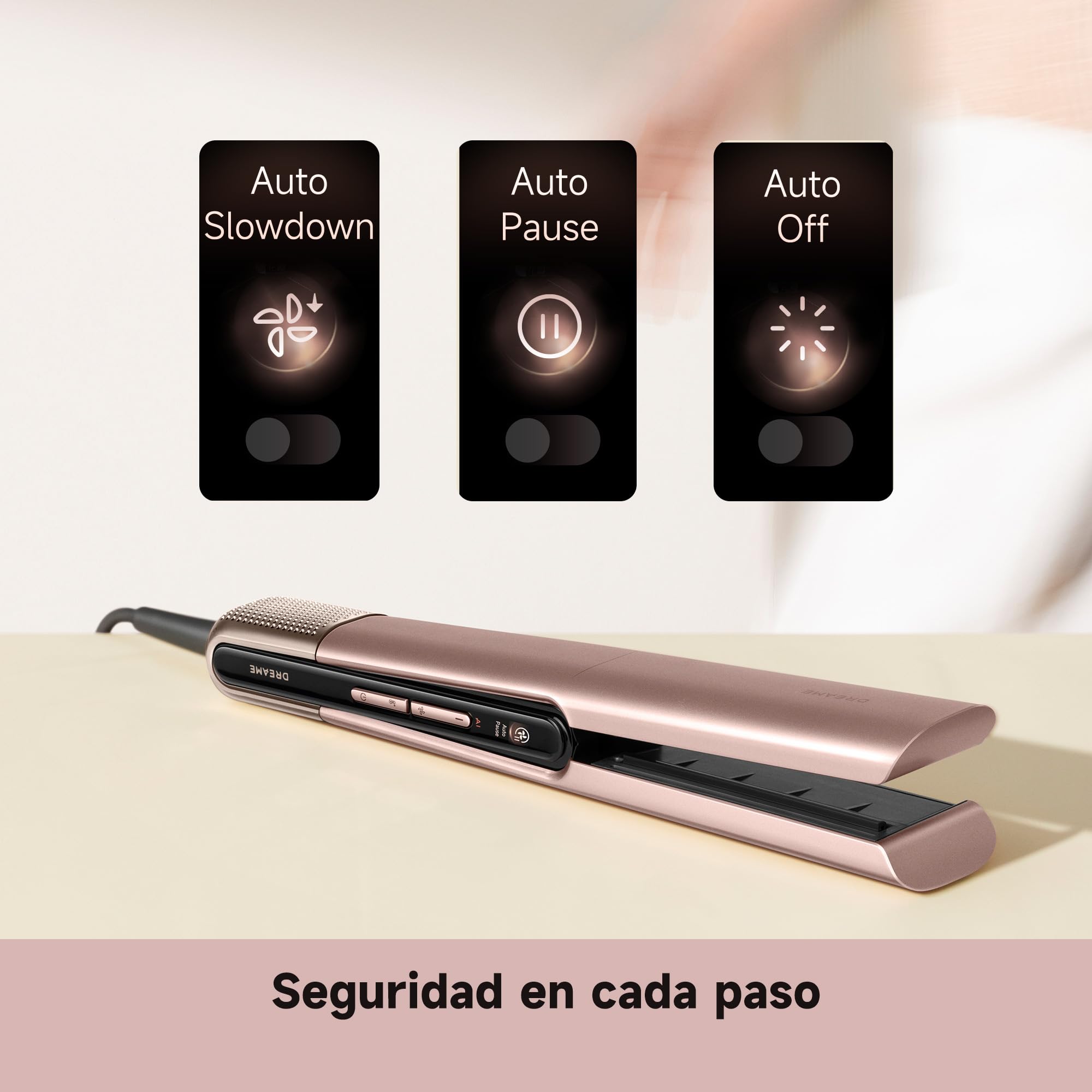 DREAME Aero Straight Pro Plancha Secador 2 en 1, Canal de Doble Flujo de Aire, Styling AI, Alisado Wet-to-Dry, Modo Cuidado Raíces 57°C, Triple Protección Cabello, Motor 110.000RPM, Pantalla Smart