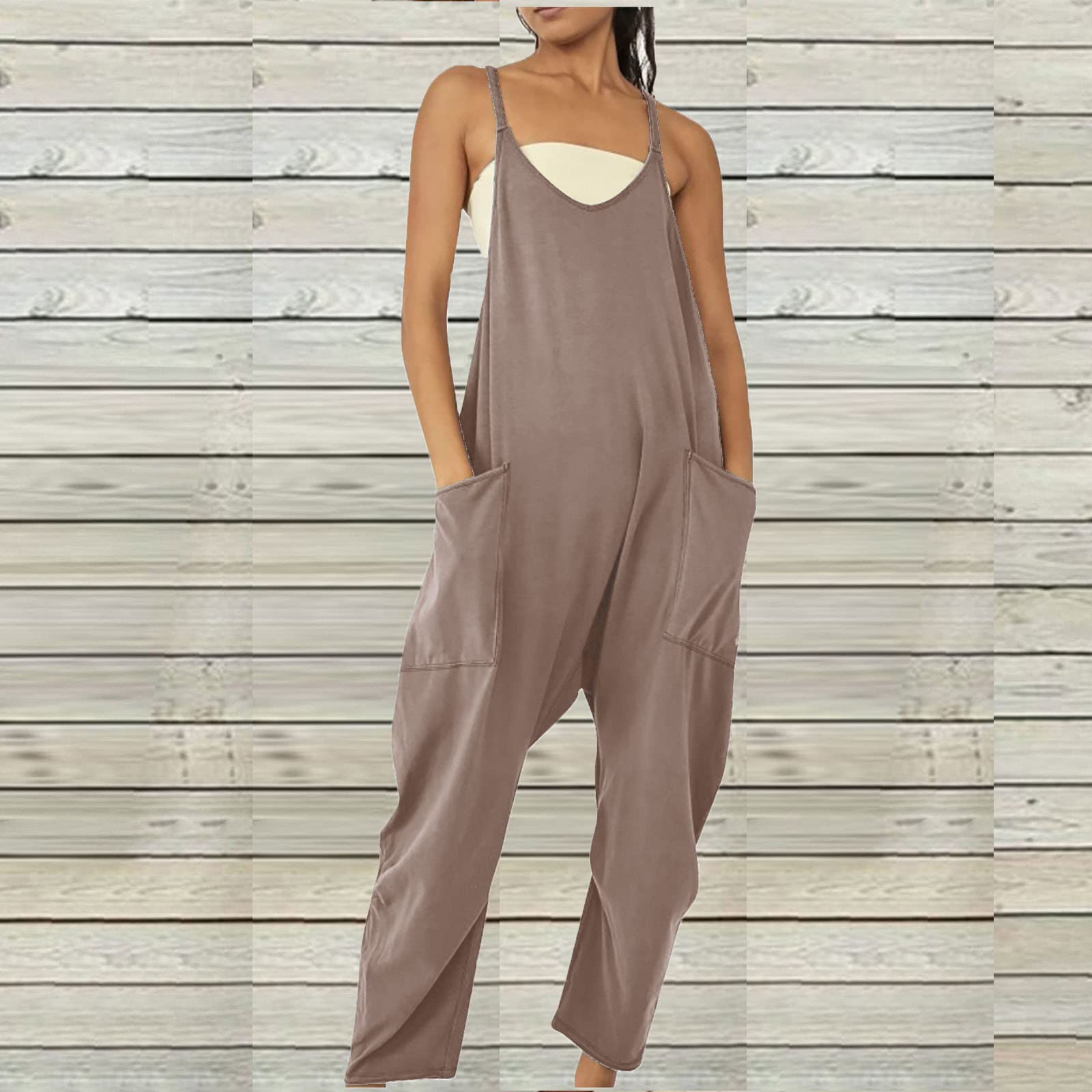 Tutina Donna Sportiva Salopette da Tuta Casual Donna Salopette Premaman Tuta Estiva Donna Tuta Intera Jumpsuit Donna Senza Maniche Playsuit Tuta a Gamba Larga con Tasche da Spiaggia