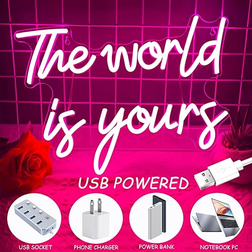 Vista 41 de Letrero de neón de feliz cumpleaños para decoración de pared, letreros de luz LED de neón rosa, decoración artística regulable, letrero de luz