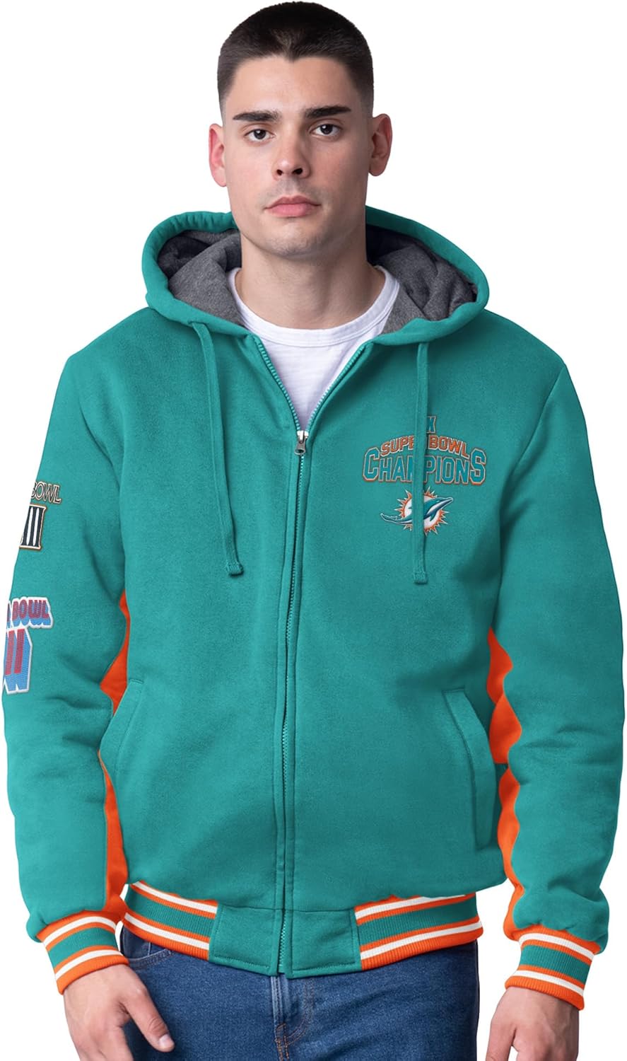 Pro Football Men's No Huddle SB Champions Commemorative Full Zip Hood Jacket