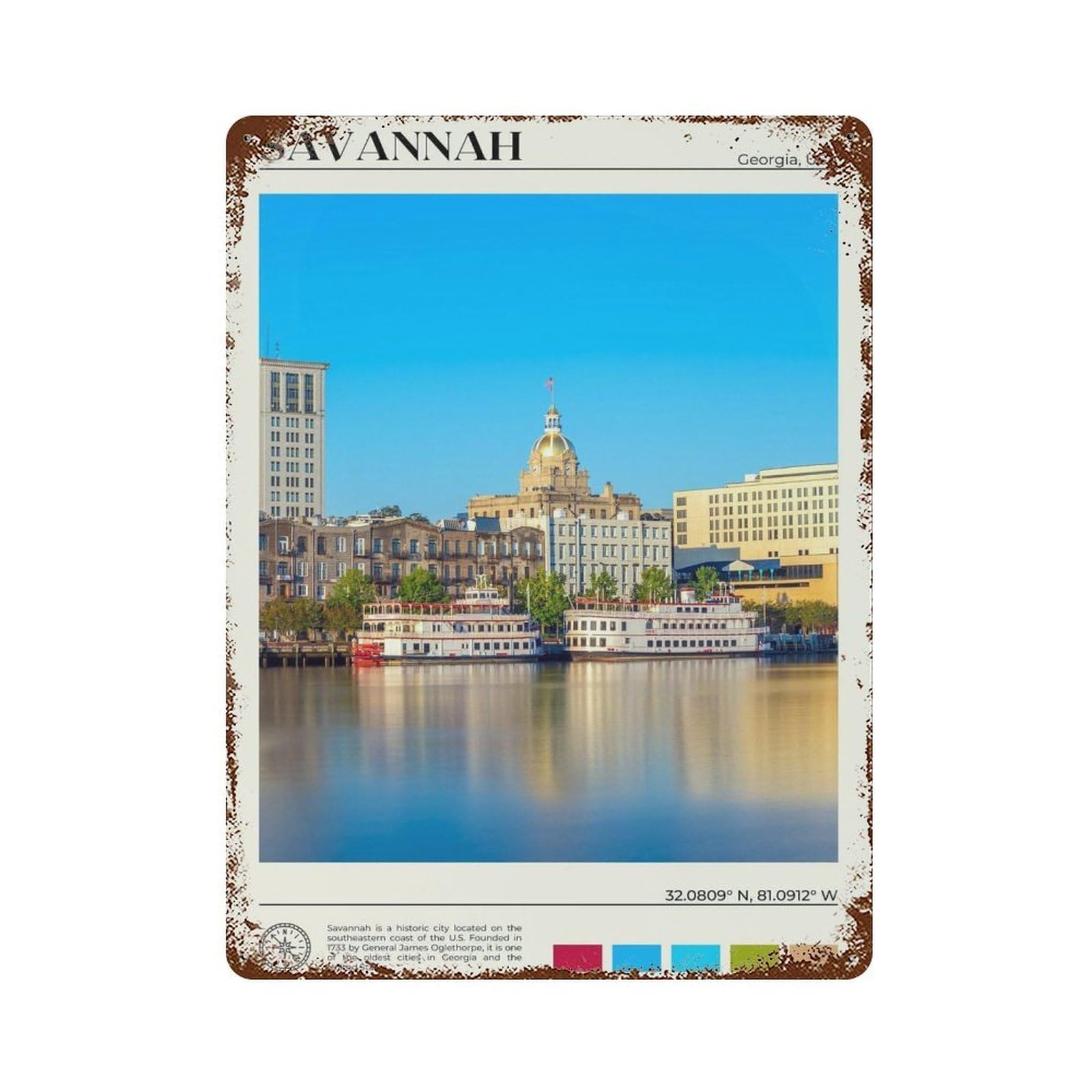 xiaoxiaoshen Real Photo Savannah Decor Georgia Wall Decor Art Metal Tin Poster Modern Home Decor Art Home Bar Shop Decorations Vintage Sign 40x30cm