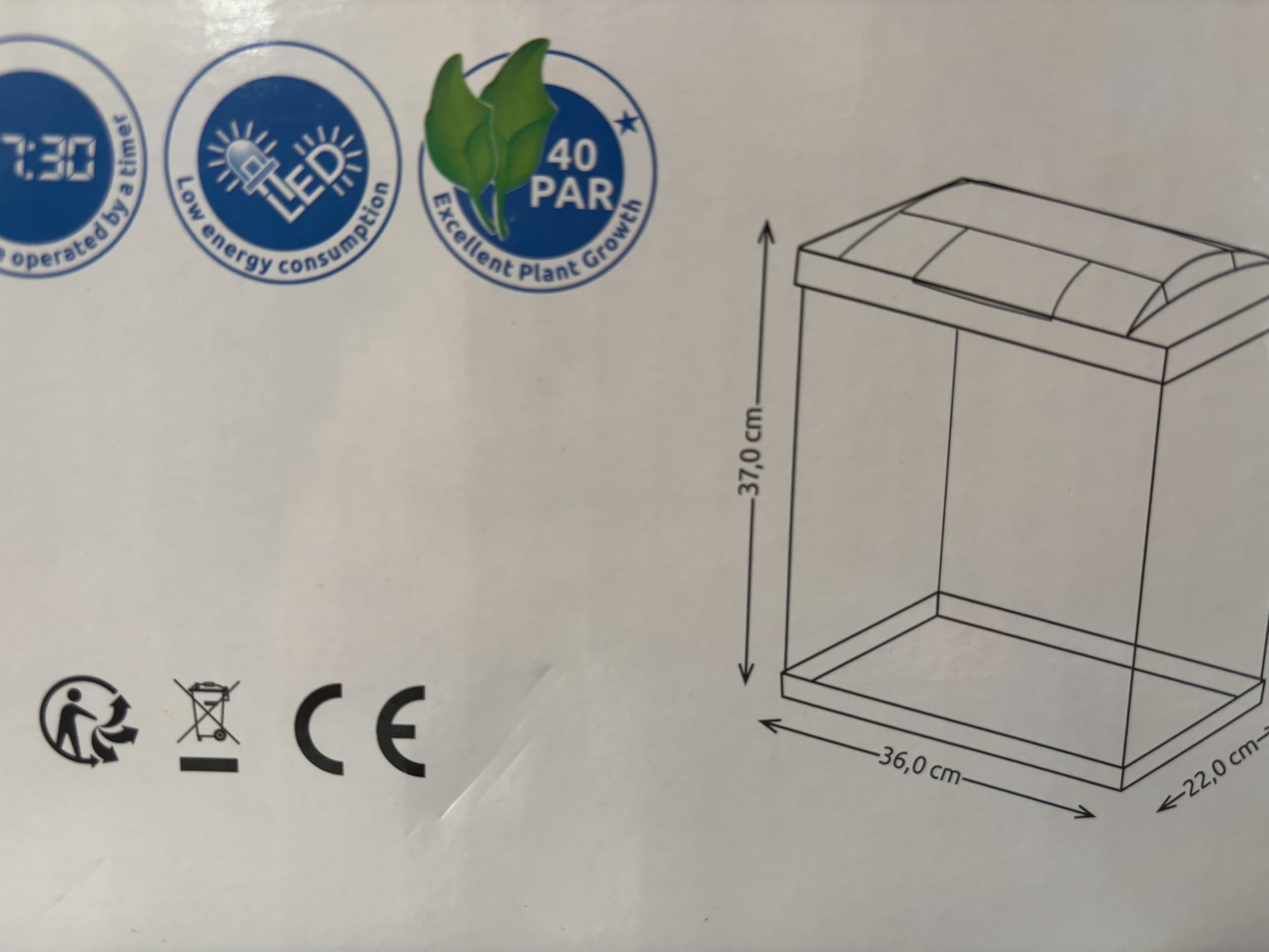 Nano Aquarium 13 L aus Glas, Süßwasser-Aquarium 35 x 17 x 22 cm, kompaktes Zierfisch-Becken für Büro und Zuhause