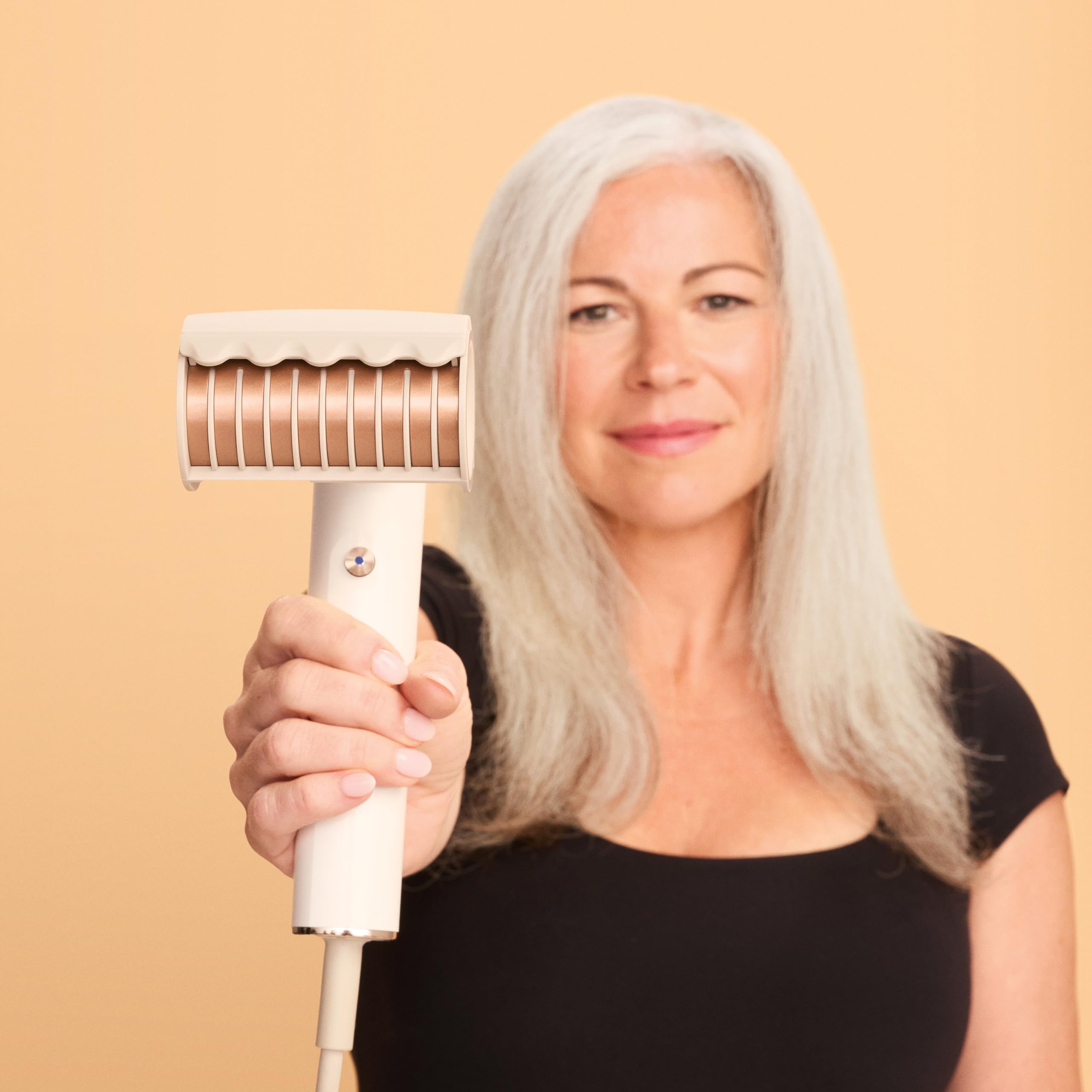SpeedStyle Plus RapidGloss Finish Think for Straight & Wavy Hair, 3 End Caps, Quick Drying, Removes Pistons, No Thermal Damage, Silk White HD333EU
