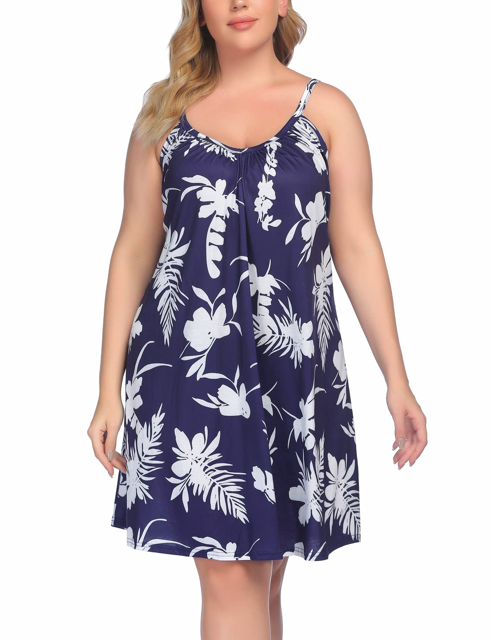 IN'VOLAND Nightgowns for Women Plus Size Sleep Dress Sleeveless Chemise