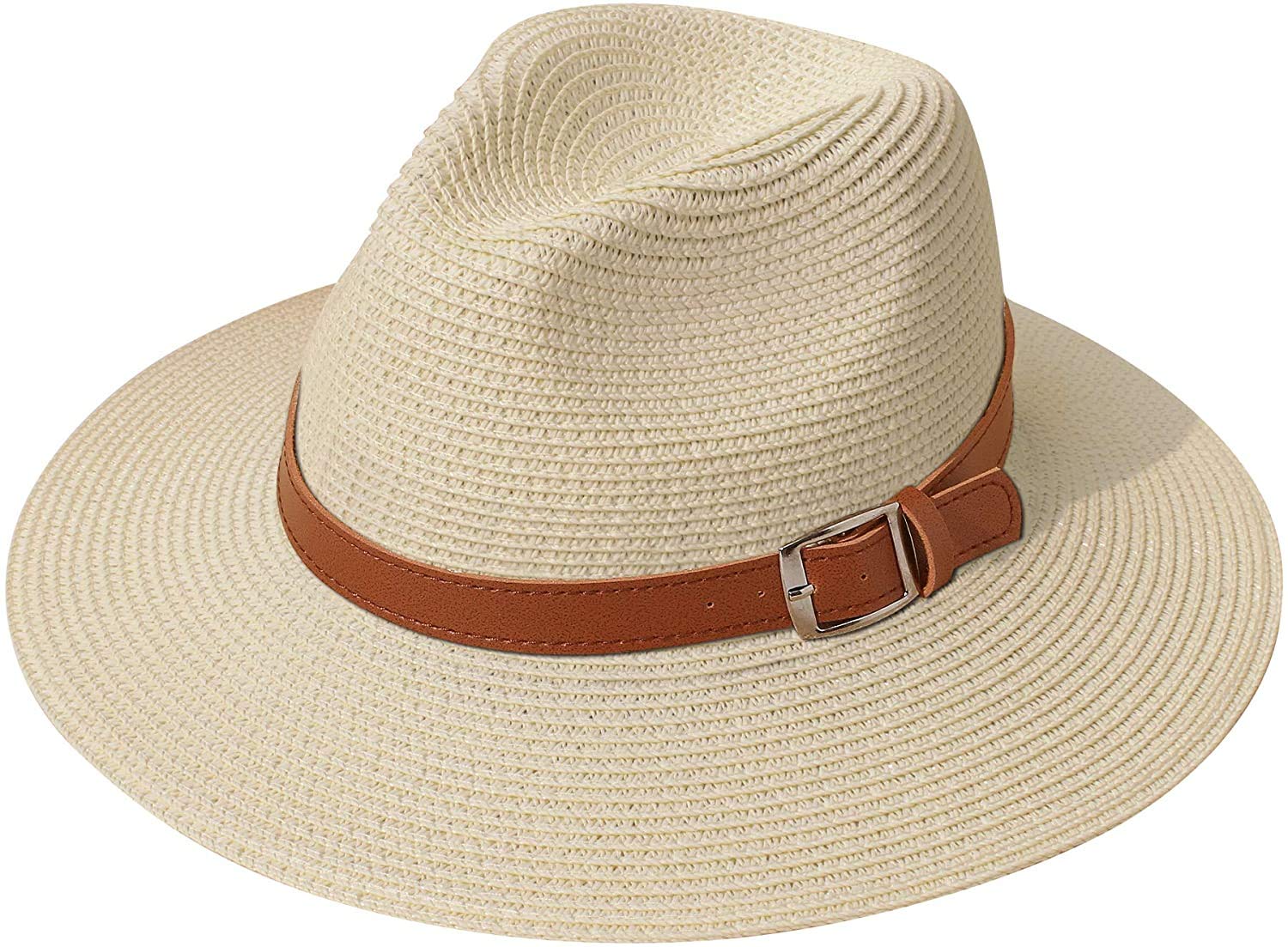 DRESHOWMujeres Sombrero de Panamá Sombreros de Paja Sombrero de Verano Sombrero de Playa Fedora Sombrero de ala Ancha Sombrero de Paja UPF 50+