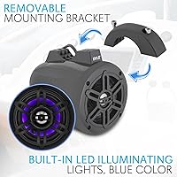 Vista 6 de Pyle Altavoces de torre de wakeboard marinos impermeables – Juego de altavoces de subwoofer dual de 4 pulgadas con luces LED y Bluetooth