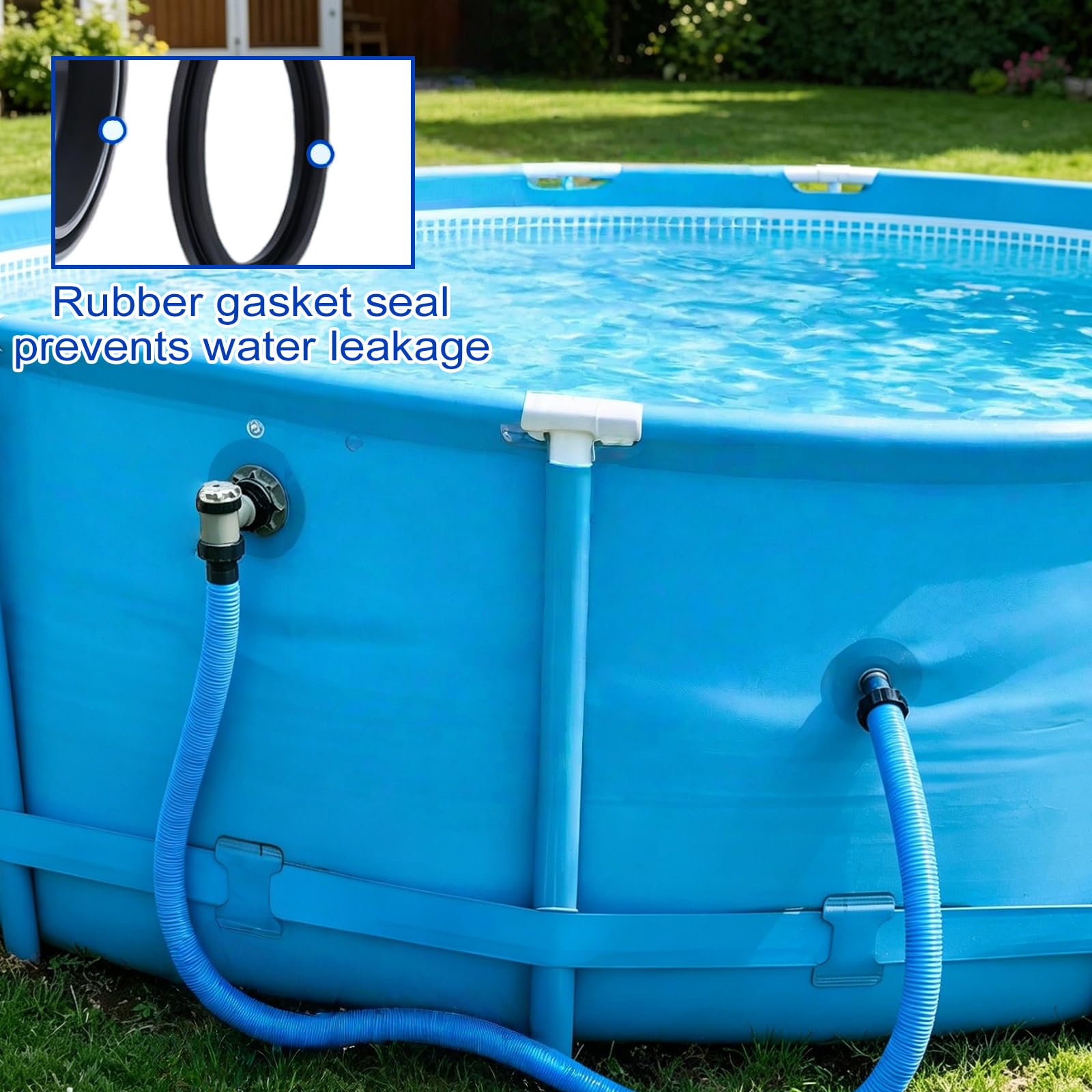 2 Stück Pool Absperrhahn 38mm, Schwimmbad-Filterpumpe, Pool Schlauchverbinder 38mm, Einlass/Auslass Ventil für 1-1/2 Zoll Schlauch, Kolbenventilanschluss für Oberirdische Pools und Poolpumpen