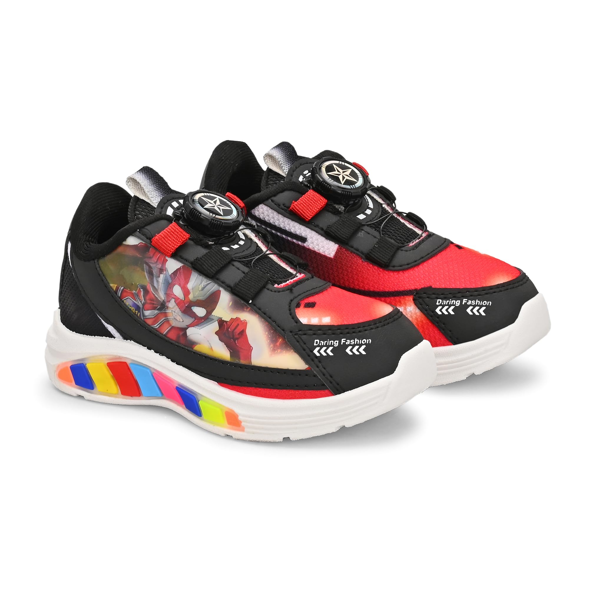 Birde Stylish Comfortable Regular Wear PVC Black Sports Shoes for Kids