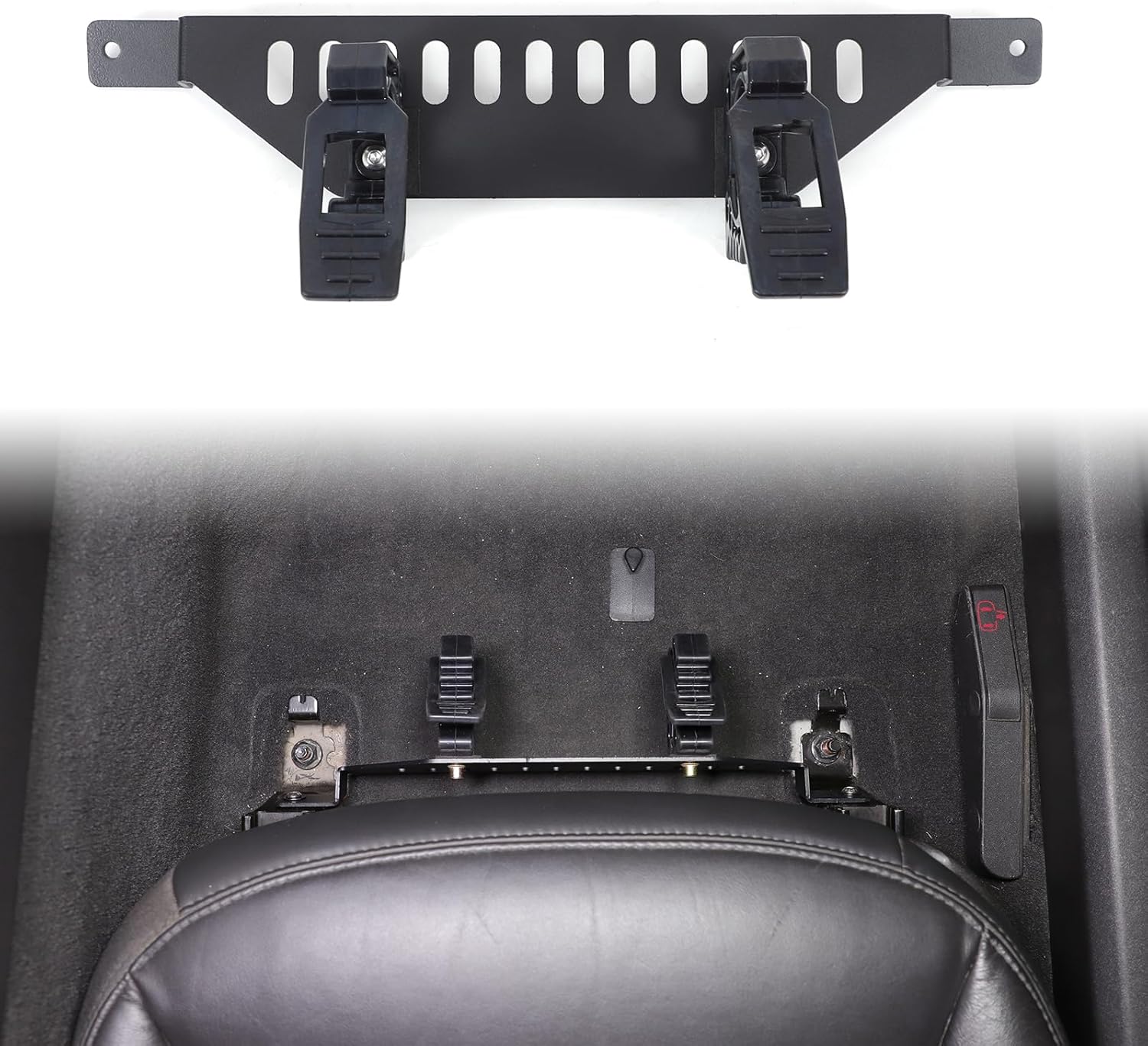 Front Seat Flashlight Mount Holder Bracket for Chevy Corvette C6 2005-2013, Passenger Side Underseat Flashlight Holder Front Seat Mount Molle Panel Co-Pilot Seat Torch Storage Mounting Bracket