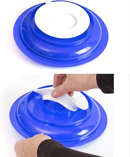 Miniatura 5 de pekokavo Plato a prueba de derrames de 9.2 pulgadas con base de succión antideslizante, vajilla de autoalimentación adaptable para personas mayores