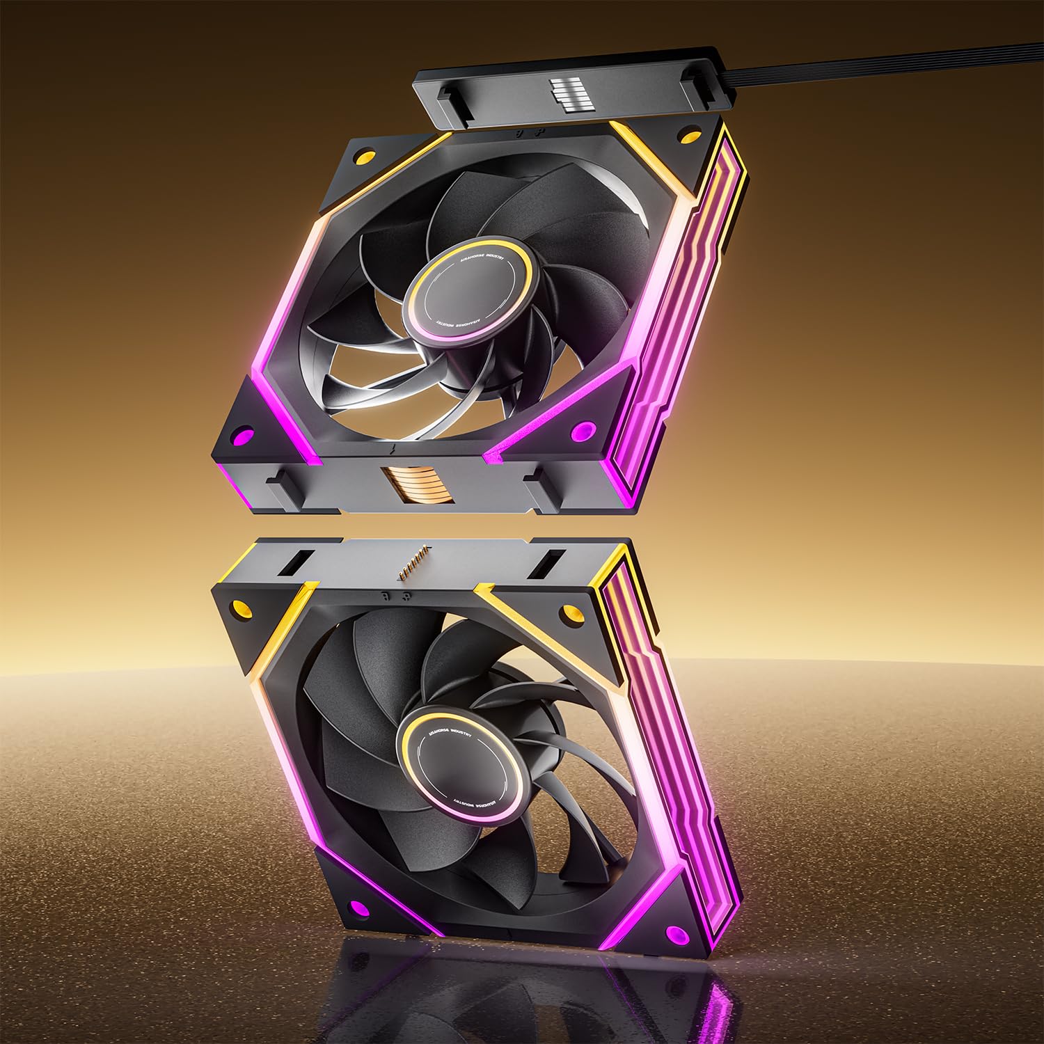 AsiaHorse Nyota Ultra 140mm PC Case Fan - Space-Inspired Design (Infinity Mirror + RGB Ring), Modular Build, Ultra-Quiet Silicone Pads, PWM Control-Quiet Hydro Bearing
