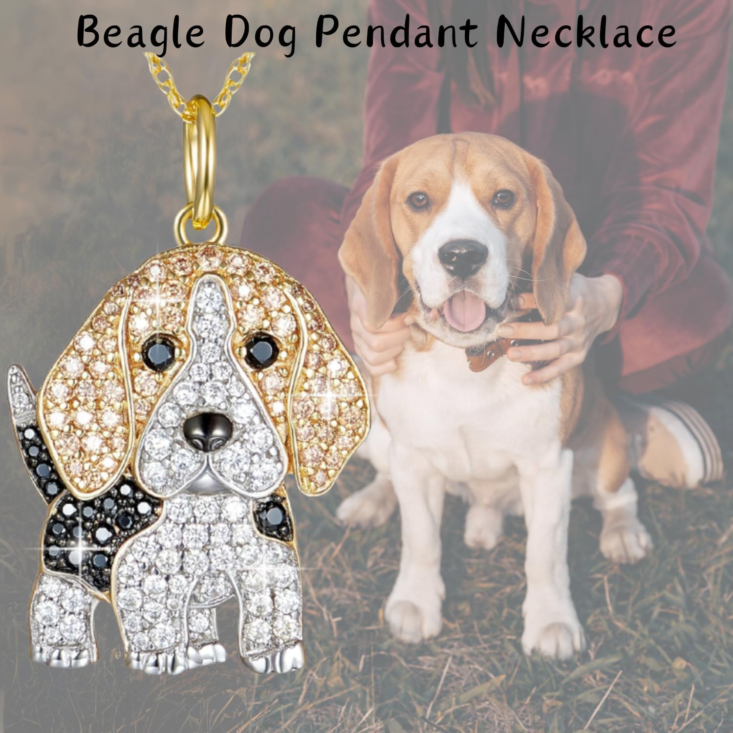 Cute Crystal Beagle Dog Pendant Necklace for Women Cartoon Puppy Necklace Animal Lover Jewelry - Image 3