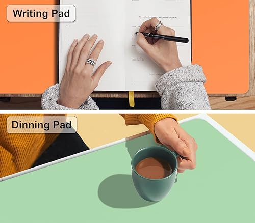 Miniatura 7 de MoKo Tapete de escritorio, de doble cara, impermeable, protector grande para teclado y mouse, tapete de cuero grande para escritura, oficina, hogar,