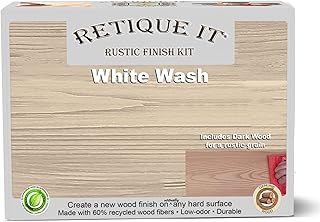 Gel Stain Liquid Wood Kits Real Paintable Wood. Great Companion to Chalk Finish Paint, Milk Paint, Furniture Paint. (2X Double (100 sq ft), Rustic Finish, 98 White Wash)