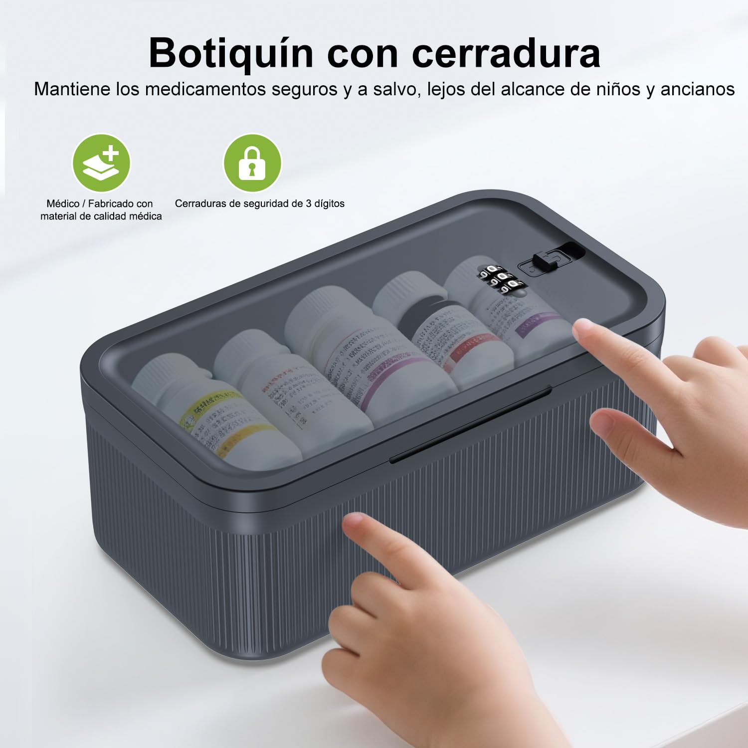 iDiskk Caja de seguridad con contraseña, caja fuerte médica, prisión telefónica y caja de merienda para el hogar, refrigerador, oficina o viajes
