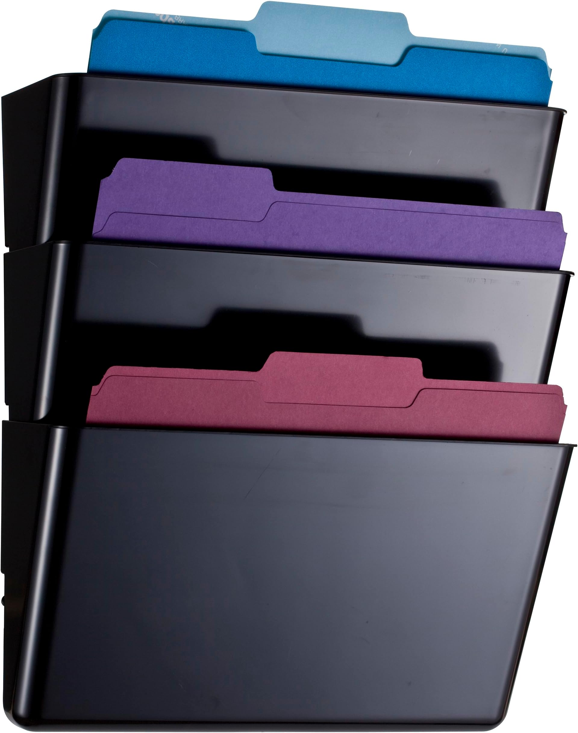 Letter Size Wall File, Recycled, Black (26092), 14.5" x 13" x 4.1", Set of 3