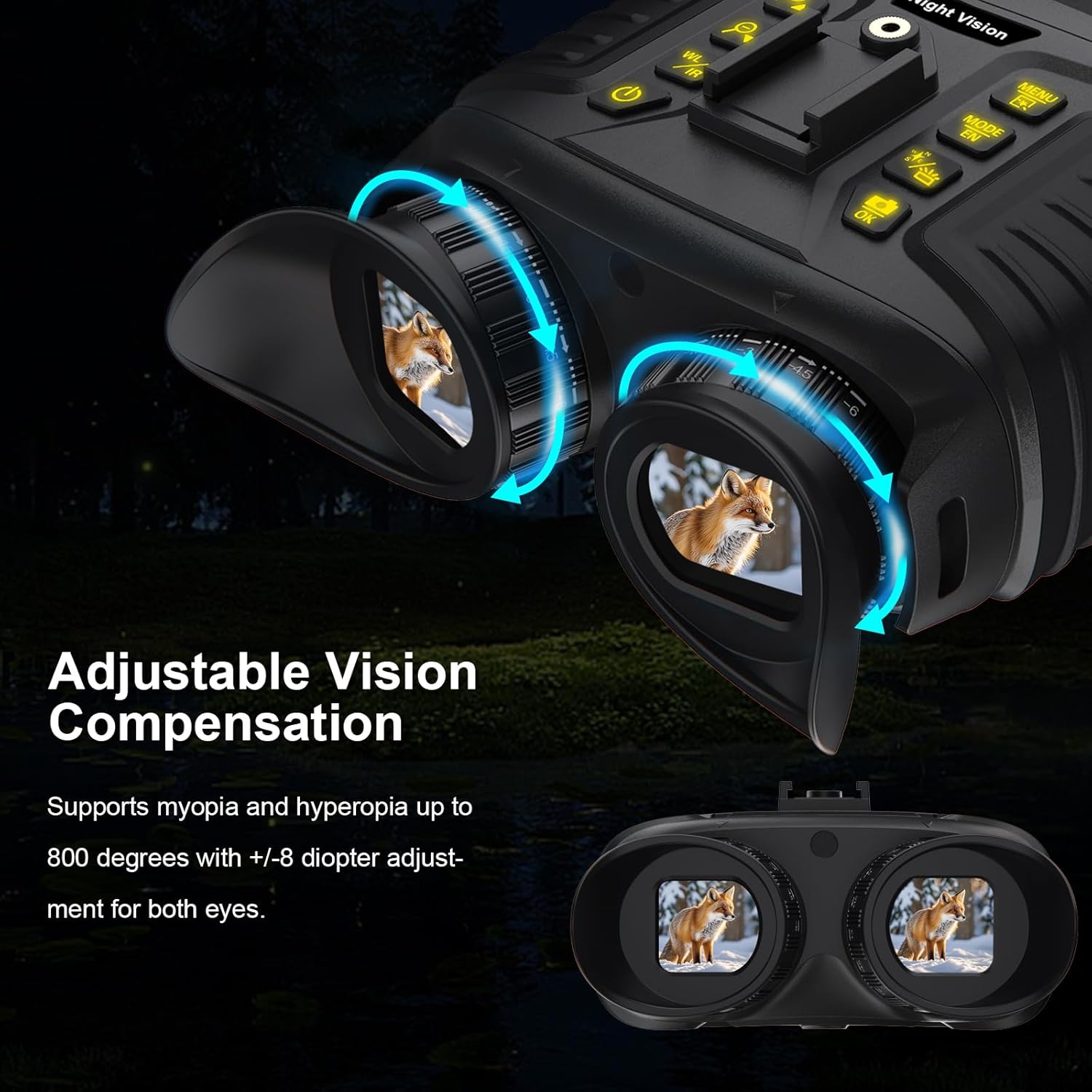 Tactical Head Mounted Night Vision Goggles, 4K 36MP Infrared Binoculars for Adults, 4500mAh 8X Zoom 7-Level IR, IP54 Waterproof for Hunting Camping Security Outdoor Exploration