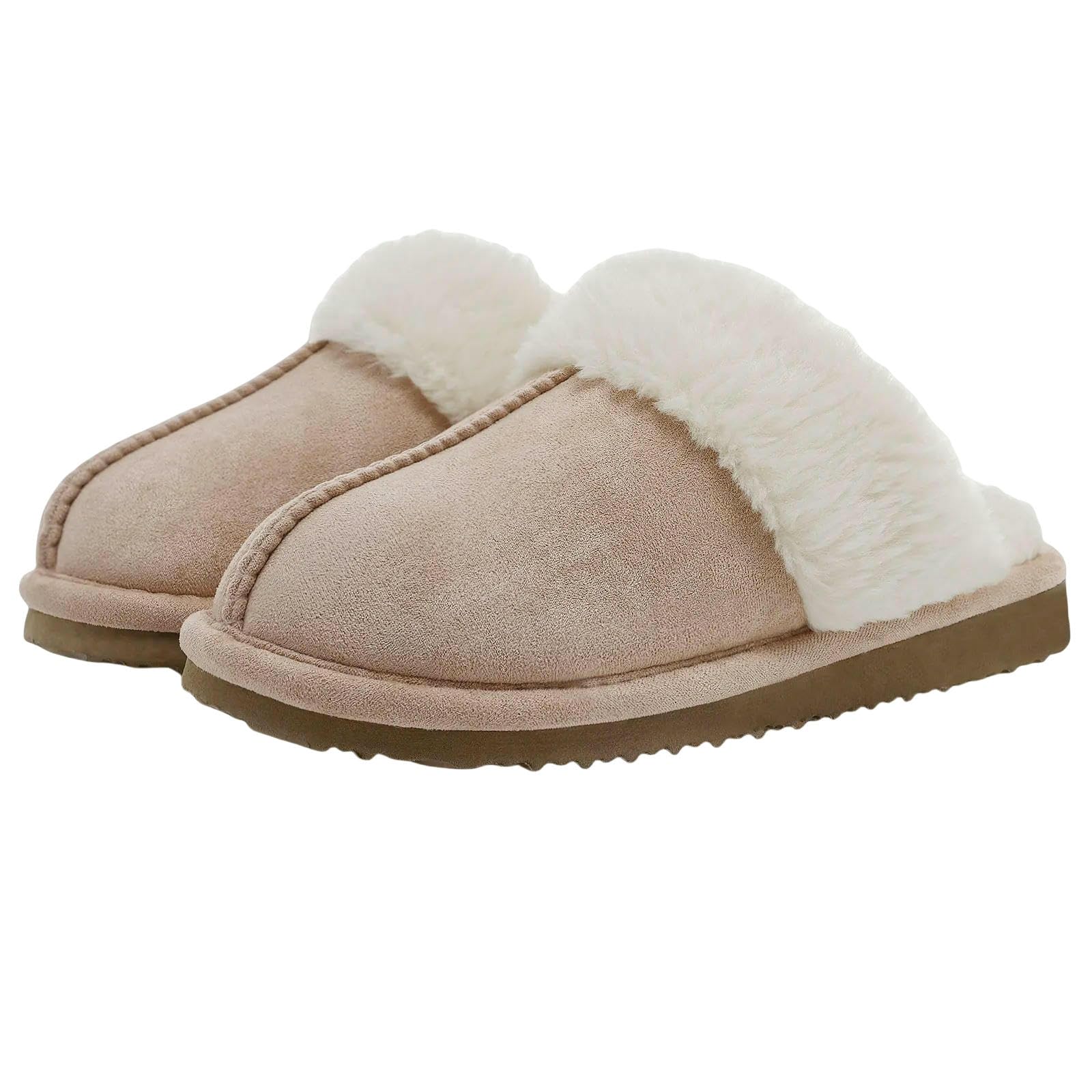 Pantofole da Donna in Memory Foam Scarpe Casa Invernali Calde Camera alla Moda Esterno-beige-46-47