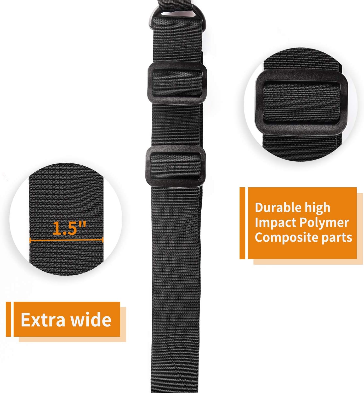 EZshoot 2 Point Rifle Sling Adjustable Sling with Metal Eagle Hook Black 2-Pack
