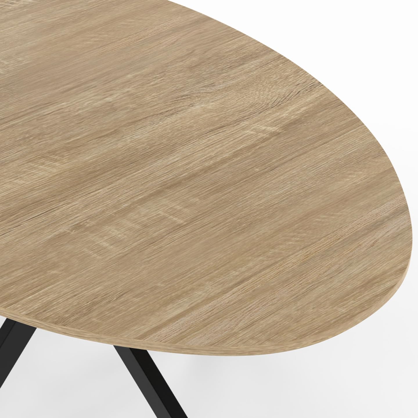 IDMarket - Mesa à Manger ovalada ALIX 6 personas pied araignée Bois et Noir 150 cm